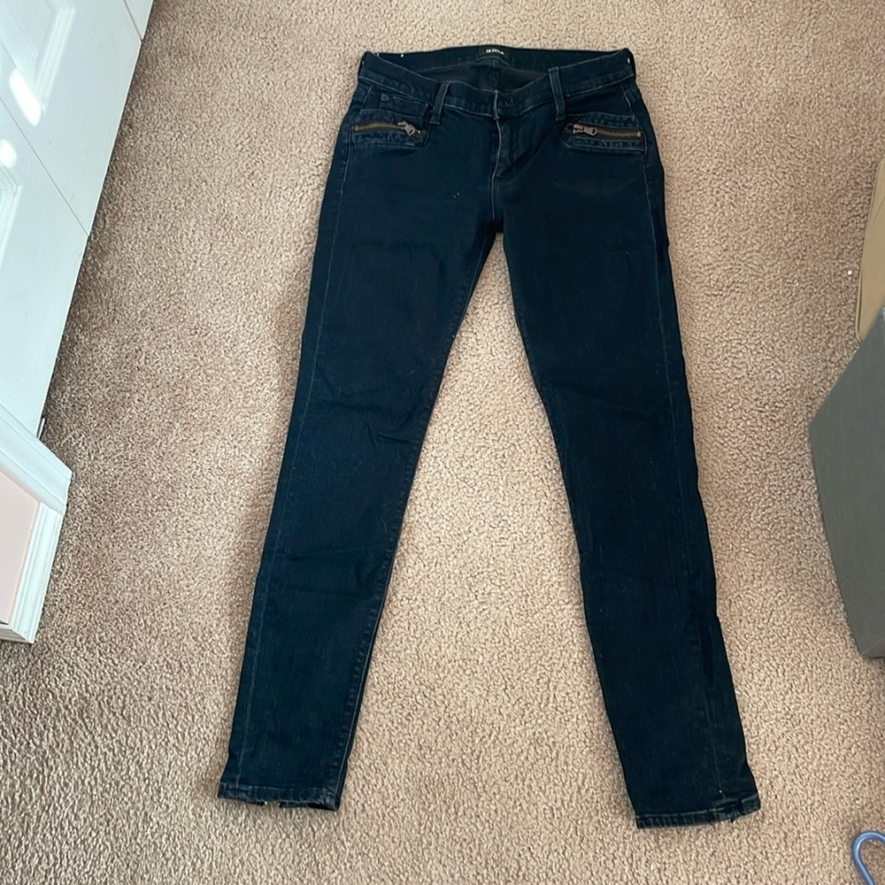 Hudson Black Jeans Chimera Zipper Skinny Mid Rise Stretchy  Moto Streetwear